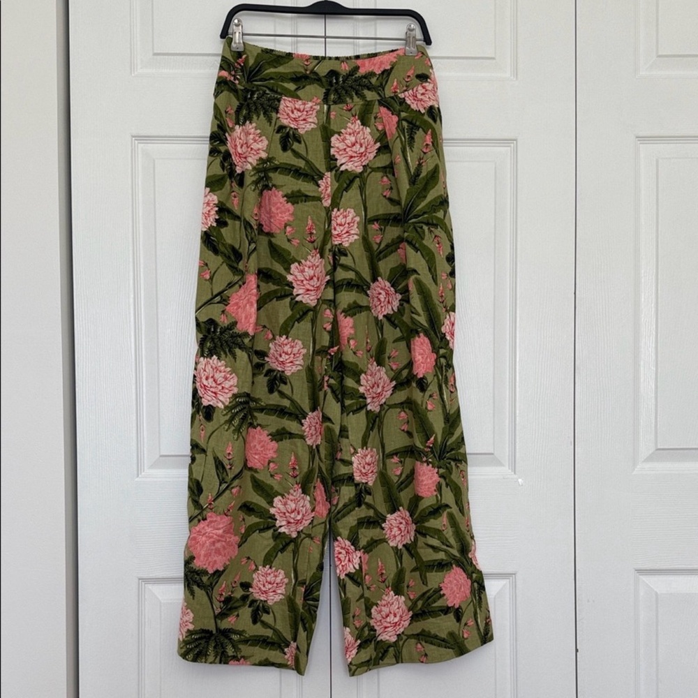 Agua Bendita x Target Green and Pink Blush Peony Pants - Picture 6 of 8